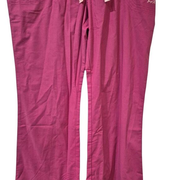 Iguana Med Women's Power Pink Poly/Cotton/Spandex Flare Leg Scrub Pants NEW NWT - Picture 11 of 15